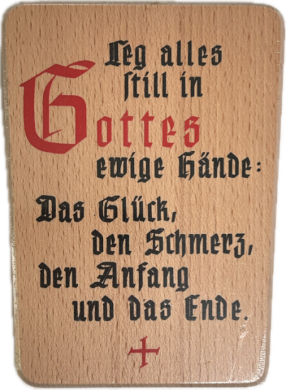 TAFEL LEG ALLES STILL IN GOTTES EWGE HÄNDE